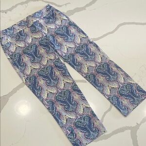 Coconut Row all stretch capri size 6 blue paisley